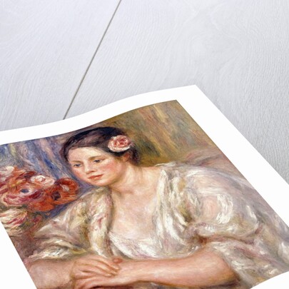 Madeleine in a White Blouse and Bouquet of Flowers, c.1915-1919 by Pierre Auguste Renoir