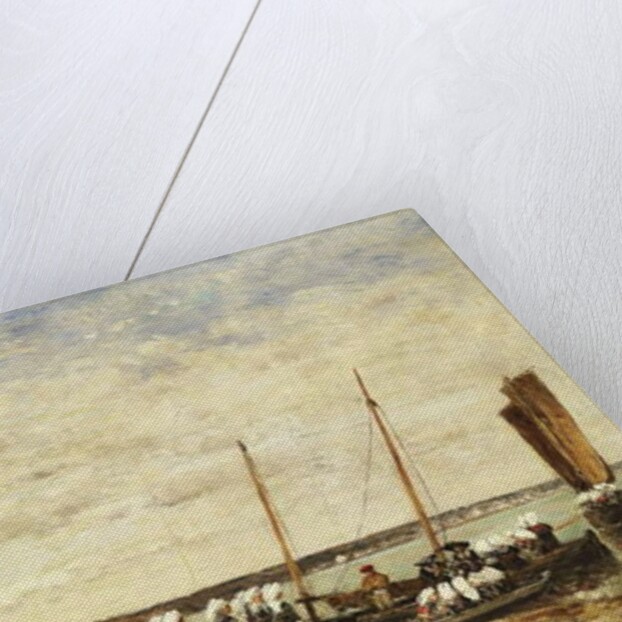 Fisherwomen disembarking from Plougastel, 1870 by Eugene Louis Boudin