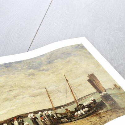 Fisherwomen disembarking from Plougastel, 1870 by Eugene Louis Boudin
