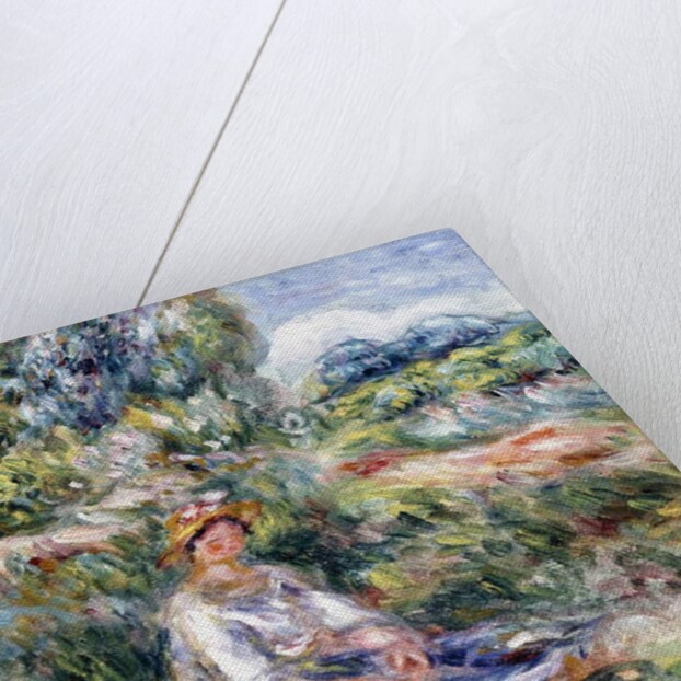 Young Woman Sitting in a Meadow by Pierre Auguste Renoir