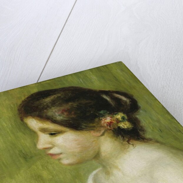 Bust of a Young Girl with Flowers Decorating her Ear, 1898 by Pierre Auguste Renoir