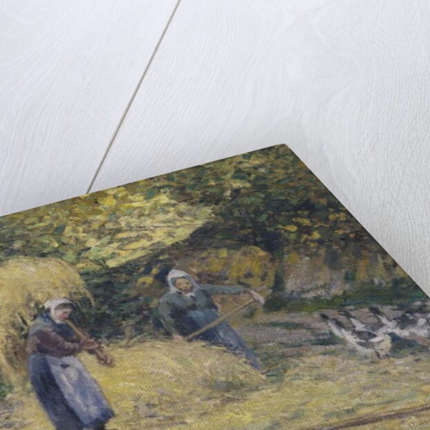 Peasants Heaving Straw, Montfoucault, 1875 by Camille Pissarro