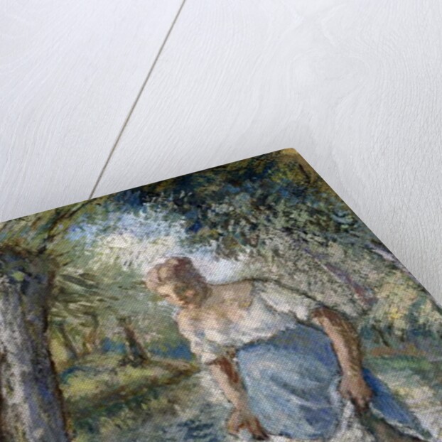 Peasant Crossing a Stream, c.1894 by Camille Pissarro