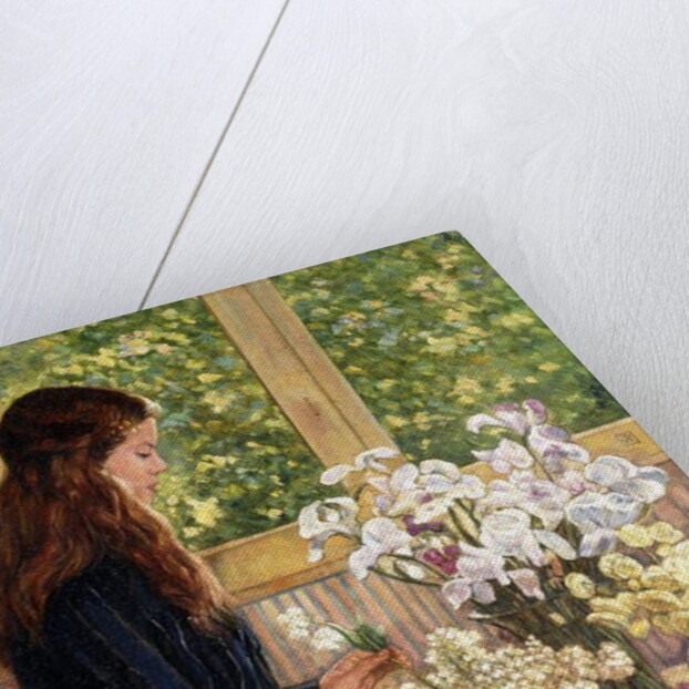 Young Girl with Vases of Flowers by Theo van Rysselberghe