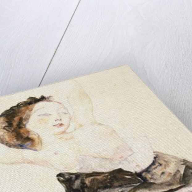 Lying Young Girl, Half Nude, 1912 by Egon Schiele