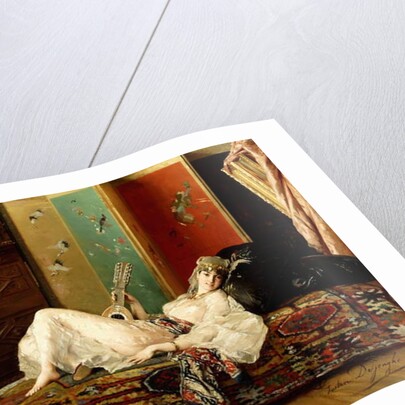 A Reclining Odalisque by Gustave Leonard de Jonghe