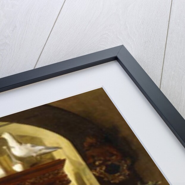 A Couple in an Interior with a Dog, 1890 by Leopold Bara