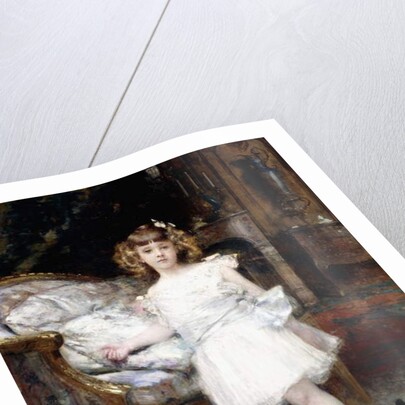 Portrait of Janine Potin with a Kitten, 1904 by Aime Nicolas Morot