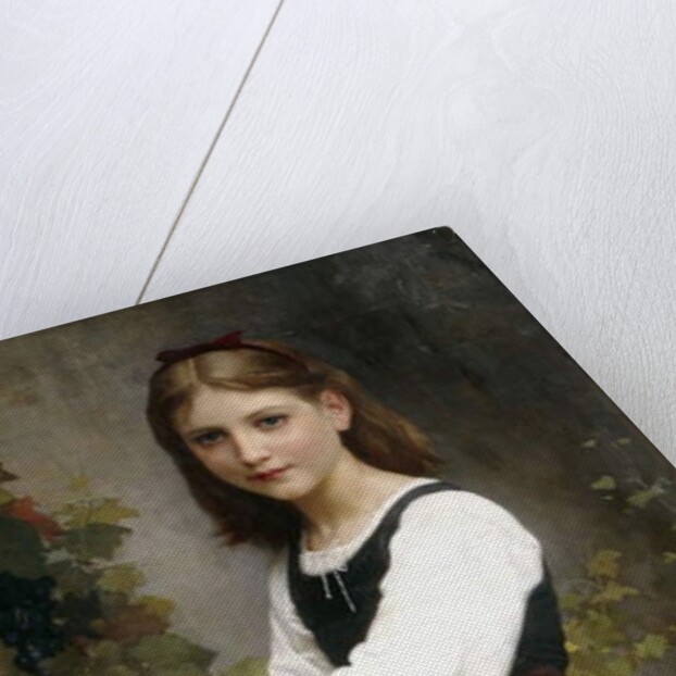 A Young Girl Holding a Basket of Grapes by Elizabeth Jane Gardner Bouguereau