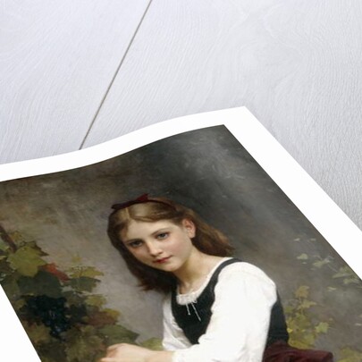 A Young Girl Holding a Basket of Grapes by Elizabeth Jane Gardner Bouguereau