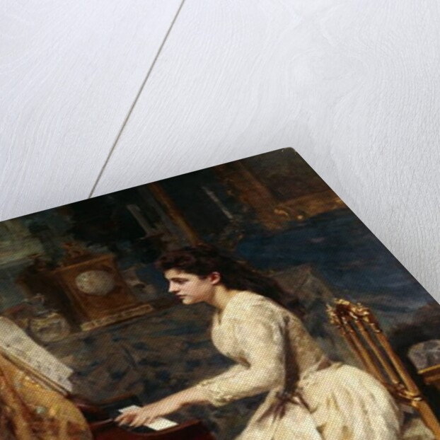 A Young Girl Playing a Piano, 1891 by Charles Edouard de Beaumont