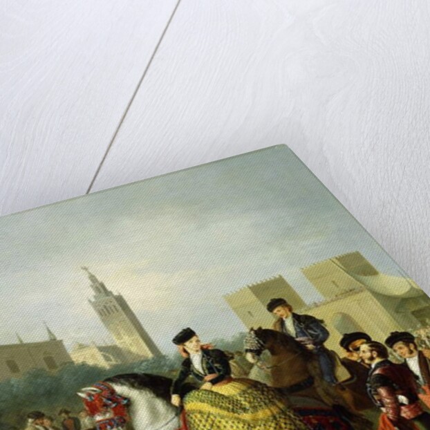 Elegant Figures in Seville by Manuel Barron y Carrillo