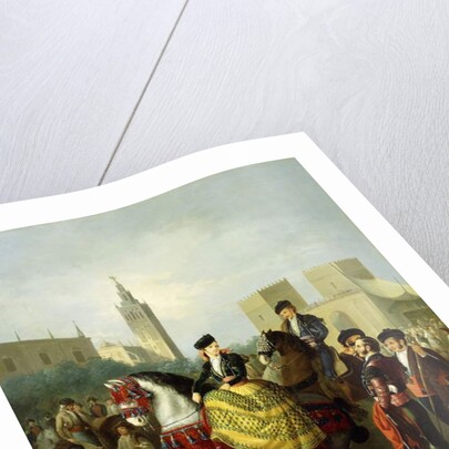 Elegant Figures in Seville by Manuel Barron y Carrillo