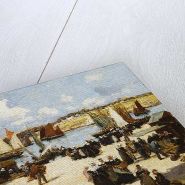 A Busy Port Scene by Fernand Legout-Gerard