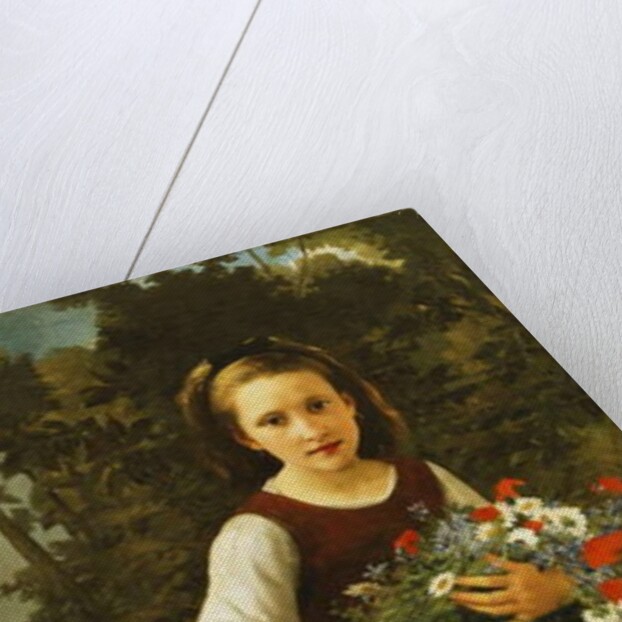 Little Girl by the Brook holding a Sheaf of Flowers, 1886 by William-Adolphe Bouguereau
