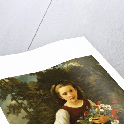 Little Girl by the Brook holding a Sheaf of Flowers, 1886 by William-Adolphe Bouguereau