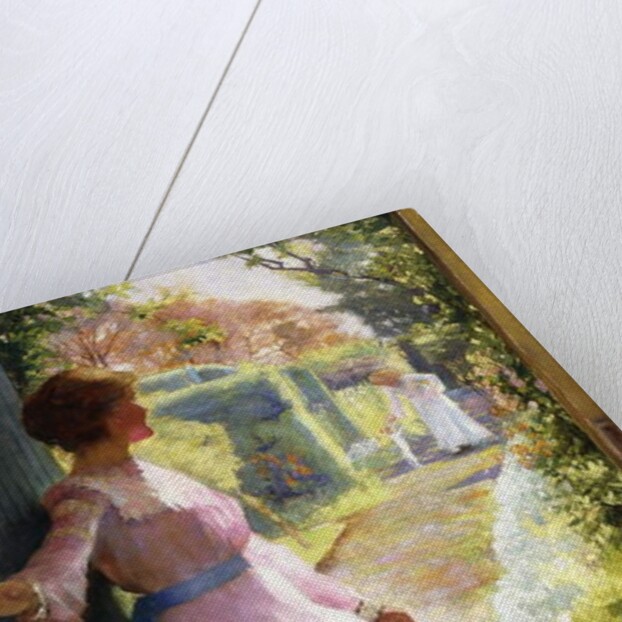 The Artist's Wife Welcoming her Sister, Hebe, to Tea by Alfred Sangster