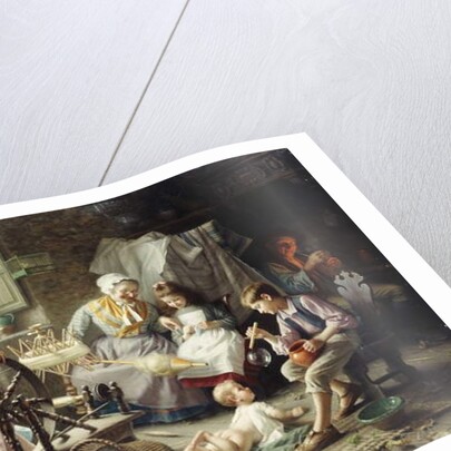 At the Spinning Wheel by Giovanni-Battista Torriglia