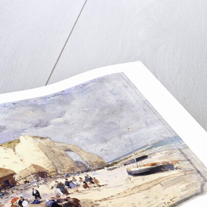 The Beach at Etretat, by Luigi Loir