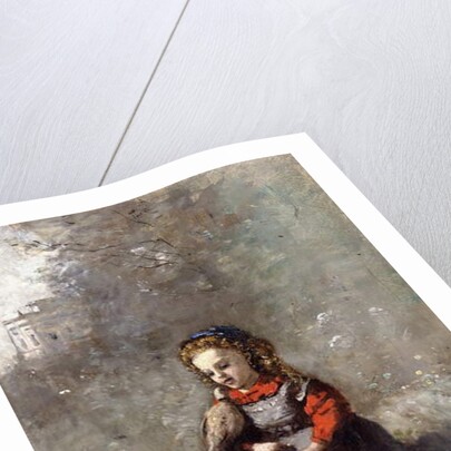 Mlle. Leotine Desavary holding a Dove, 1872 by Jean Baptiste Camille Corot