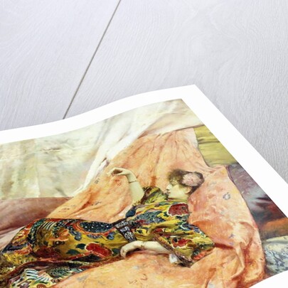 A Portrait of Sarah Bernhardt, Reclining in a Chinois Interior by Georges Marie Rochegrosse