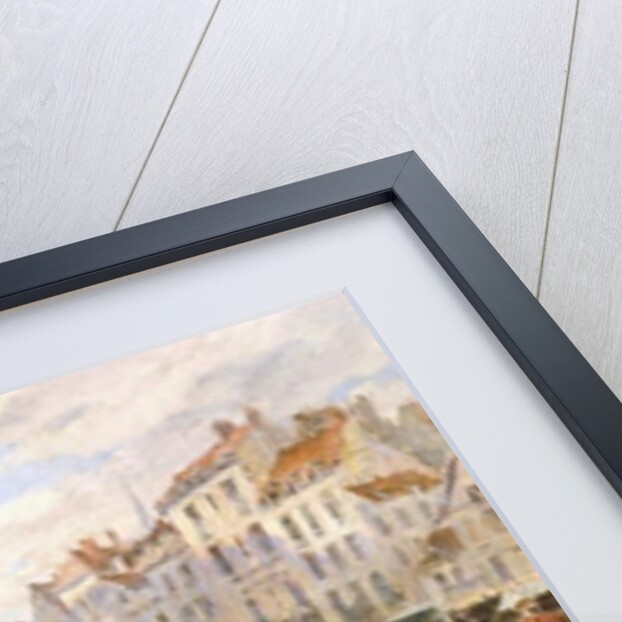 Gentleman and Flower Girl near Book Stalls by the Seine by Henri-Victor Lesur