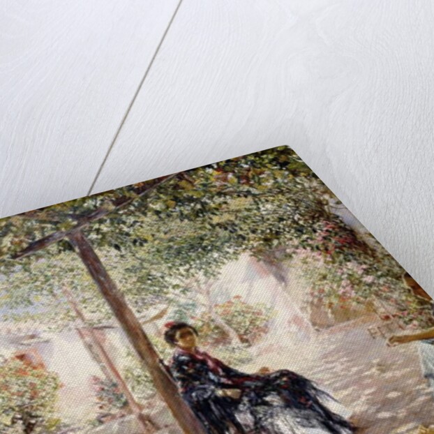 Ladies in a Sun-dappled Courtyard by Jose Gallegos Arnosa