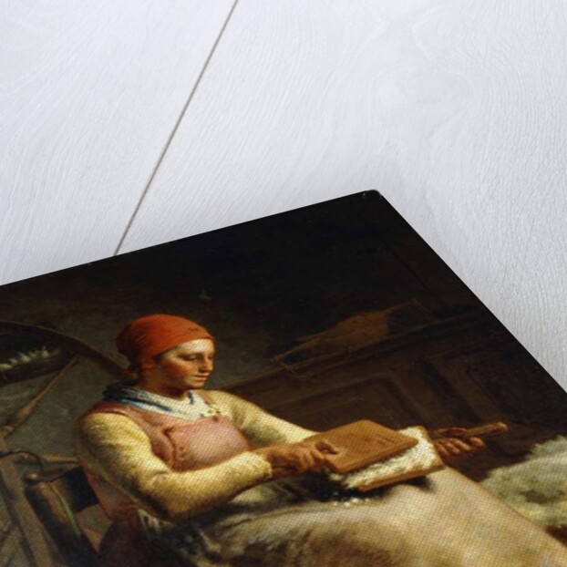 Woman Carding Wool by Jean-Francois Millet