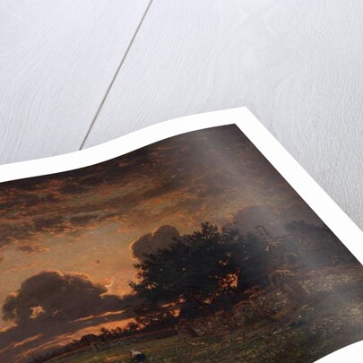 Sunset over the Plain of Barbizon by Theodore Rousseau