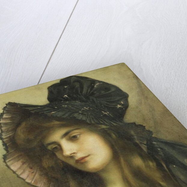 A Young Beauty in a Black Hat by Albert Lynch