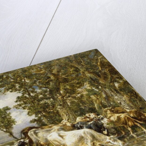 Herd of Cows at a Drinking Pool by Charles Emile Jacque