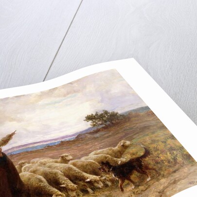 Shepherdess with her Flock, 1907 by Theophile Louis Deyrolle