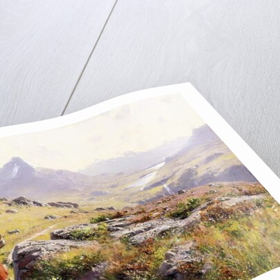 Knitting in a Norwegian Landscape by Hans Dahl