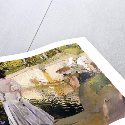 Maria looking at the Fishes, Granja, 1907 by Joaquin Sorolla y Bastida