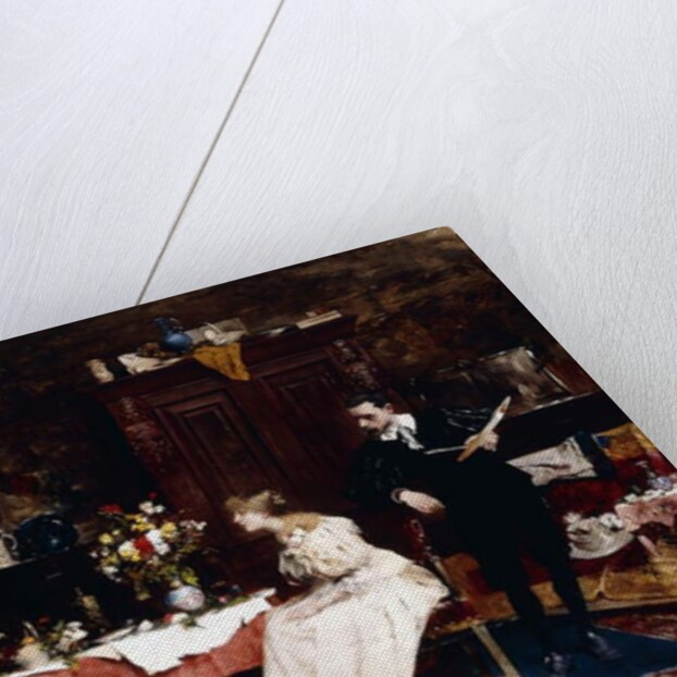 Presenting her Portrait, 1883 by Berci de Karlovszkyn