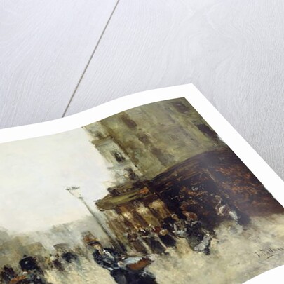 A Parisian Street Scene by Joaquín Pallarés Allustante