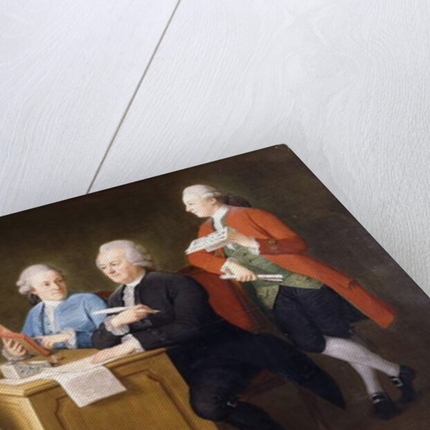 A Group Portrait of Monsieur Le Roy, with his Two Daughters and Two Sons, seated full-length at a Table, 1779 by Dominique Doncre