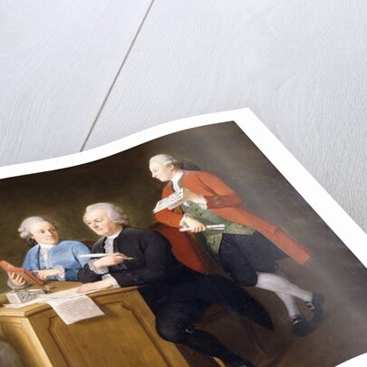 A Group Portrait of Monsieur Le Roy, with his Two Daughters and Two Sons, seated full-length at a Table, 1779 by Dominique Doncre