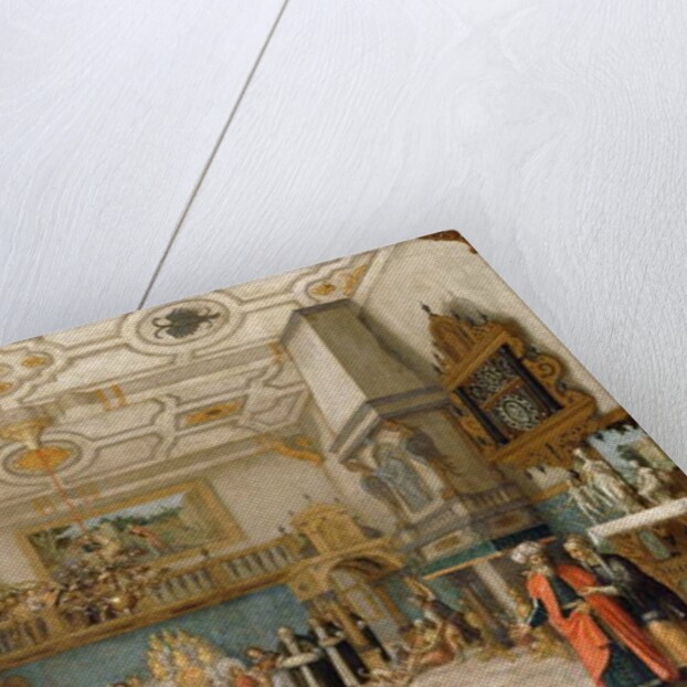 Lazarus at the Door of a Banqueting Hall with Elegant Figures Dining, 1622 by Nicolaes de Gyselaer