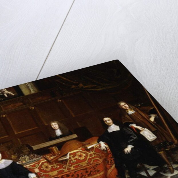 A Group Portrait of a Family seated around a Table draped with a Carpet, c.1665-70 by Gillis van (circle of) Tilborgh