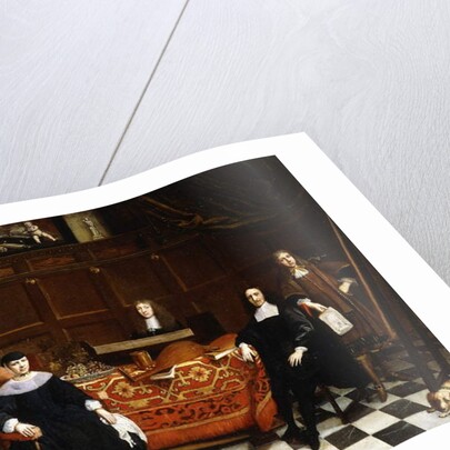 A Group Portrait of a Family seated around a Table draped with a Carpet, c.1665-70 by Gillis van (circle of) Tilborgh