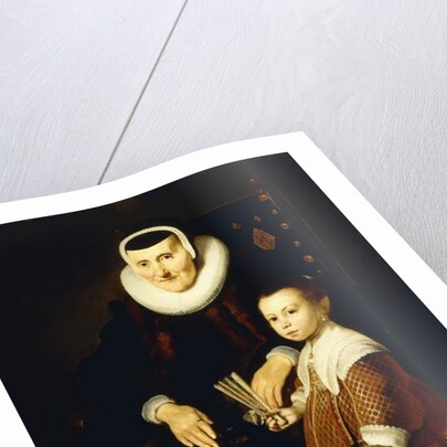 Portrait of a Lady, aged 80 with a Girl, aged 6, three quarter-length, c.1632-33 by Jacob Adriensz Backer