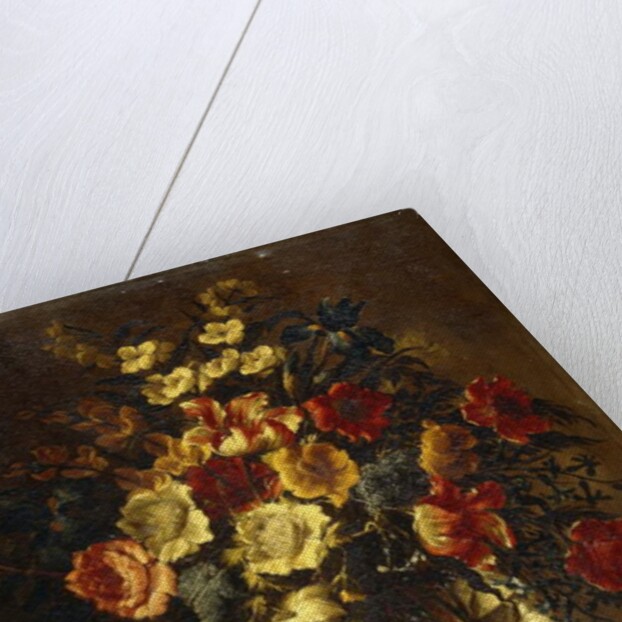 Flowers in a Glass Vase on a Rock by Juan de Arellano