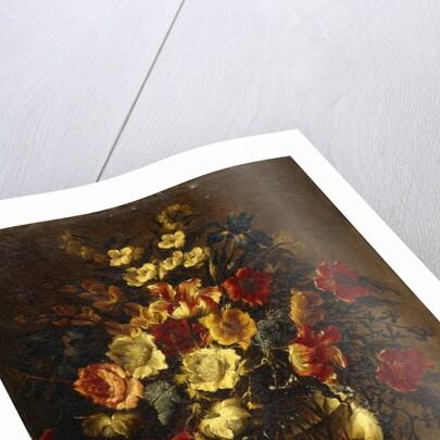 Flowers in a Glass Vase on a Rock by Juan de Arellano