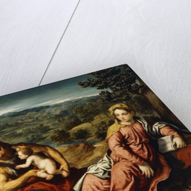 The Holy Family with Saint John the Baptist in a Landscape, 1545-50 by Paris Bordone