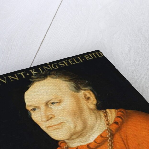 Portrait of Sigmunt Kingsfelt, half-length, wearing a red costume by Lucas the Elder Cranach