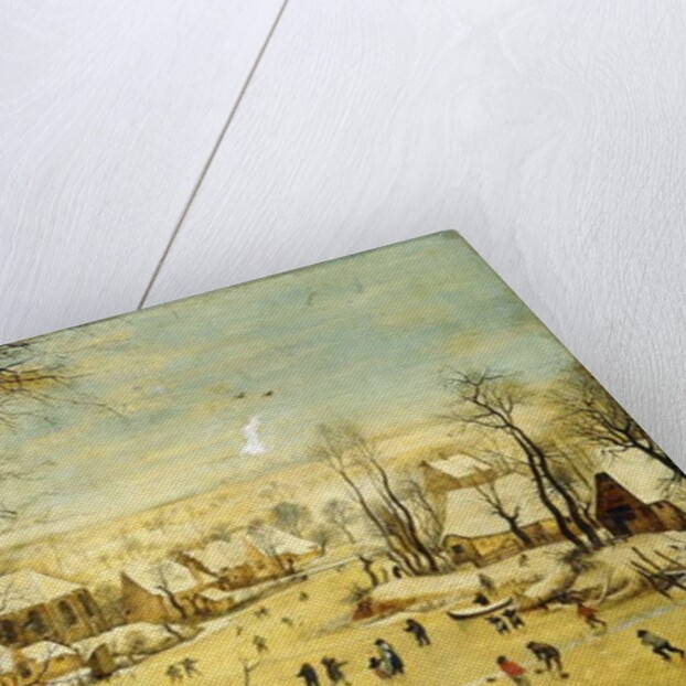 A Village in Winter with a Birdtrap and Skaters on a frozen waterway by P. the Younger Brueghel