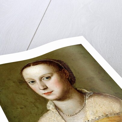 Portrait of Eleanora d'Este, half-length, wearing a Gold Dress by Alessandro Allori