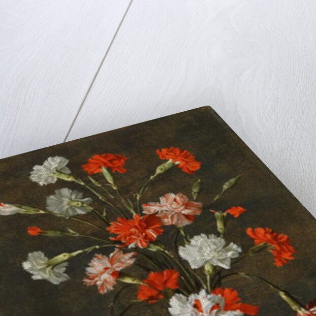 Carnations in a glass Vase on a stone Table, 1639 by Phillipe de Marlier