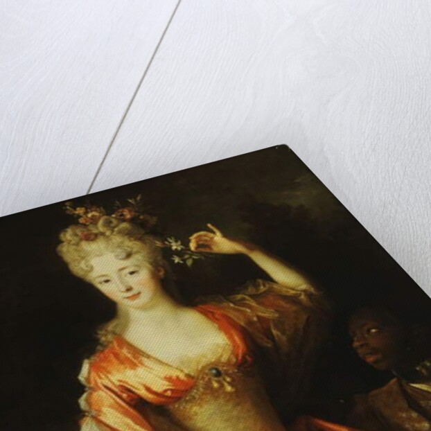 Portrait of Marie-Marguerite-Elizabeth d'Algere, standing, three-quarter length by Nicolas de Largilliere